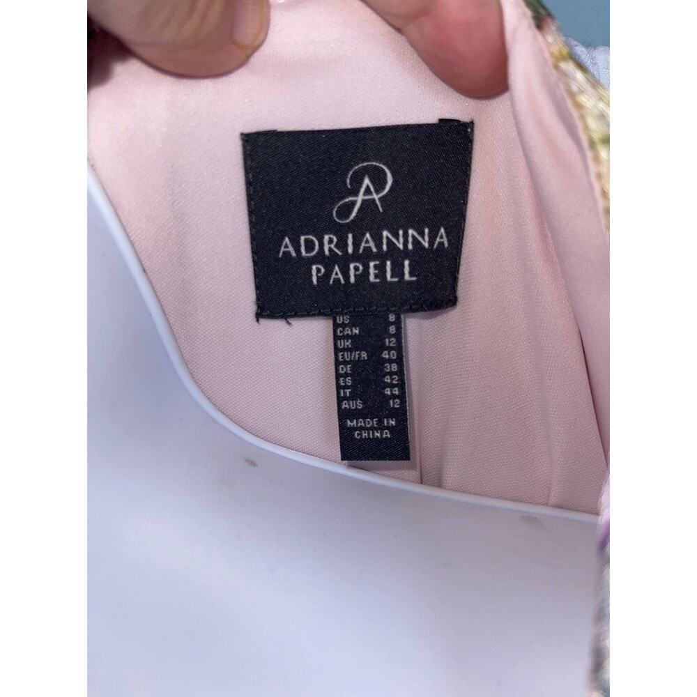 Adrianna Papell Floral Embroidered Mesh Sheath Dress Blush Pink Size 8 NWT - Picture 3 of 12